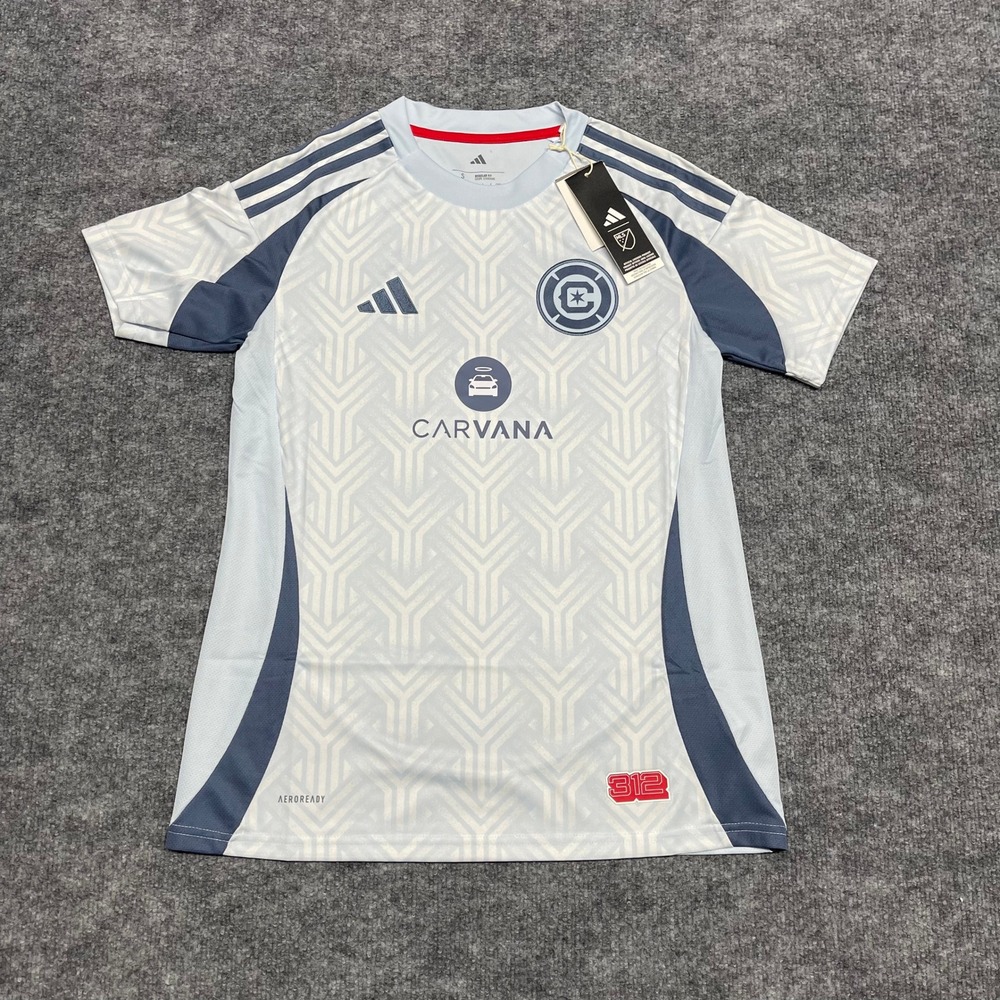 Chicago Fire FC Jersey Womens Small Sky Blue Away Kit MLS Soccer 2024 Season NEW